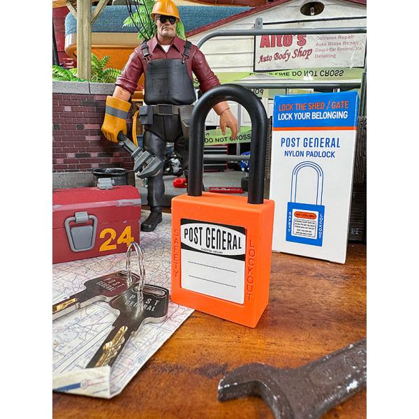ポストジェネラル　ナイロン南京錠　（オレンジ）　軽量80g　簡易施錠 ■ アメリカ雑貨 アメリカン雑...
