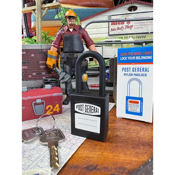 ポストジェネラル　ナイロン南京錠　（ブラック）　軽量80g　簡易施錠 ■ アメリカ雑貨 アメリカン雑...