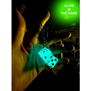 暗闇で光る！　ラスベガス　ツインダイス　キーホルダー　（蓄光バージョン）　グローインザダーク ■ ア...