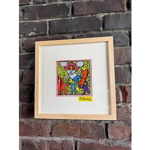 キース・ヘリング アートフレーム （Untitled,world） 木製額付き