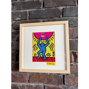 キース・ヘリング アートフレーム （Untitled,world） 木製額付き