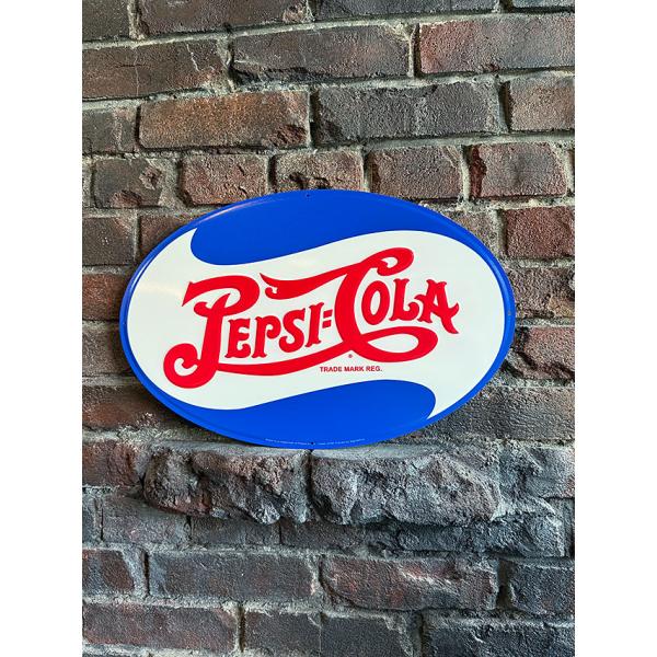 ペプシ　1930年代ロゴ　オーバル型　エンボス　ティンサイン　ブリキ看板 ■ アメリカン雑貨 アメリ...