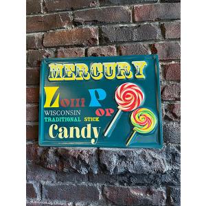 マーキュリー　エンボス　ティンサイン　（キャンディ）　ブリキ看板 ■ アメリカン雑貨 アメリカ雑貨