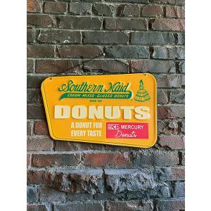 マーキュリー　エンボス　ティンサイン　（ドーナツ/イエロー）　ブリキ看板 ■ アメリカン雑貨 アメリ...