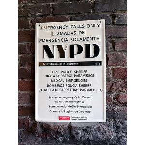 マーキュリー　エンボス　ティンサイン　（NYPD）　ブリキ看板 ■ アメリカン雑貨 アメリカ雑貨