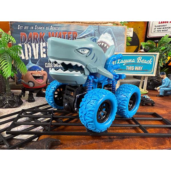 シャーク　モンスタートラック　プルバック　ミニカー　（グレー） ■ アメリカン雑貨 アメリカ雑貨