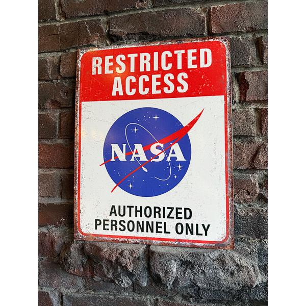 NASA　制限エリア　ブリキ看板 ■ アメリカン雑貨 アメリカ雑貨