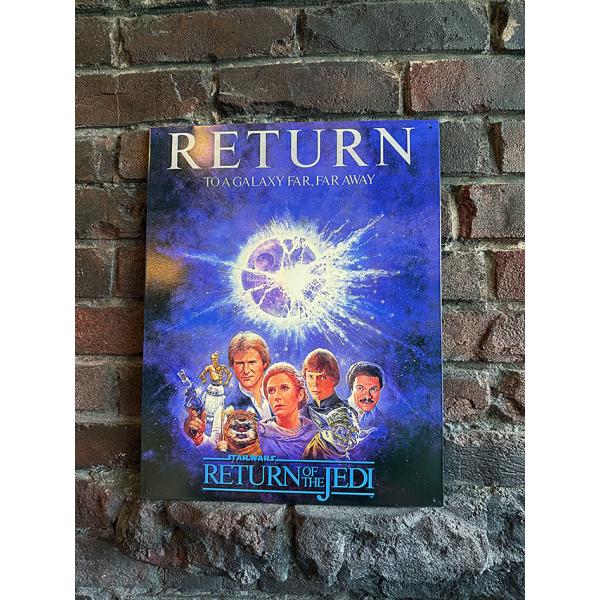 スターウォーズ　1983年公開　エピソード6　ジェダイの帰還　ブリキ看板 ■ アメリカン雑貨 アメリ...