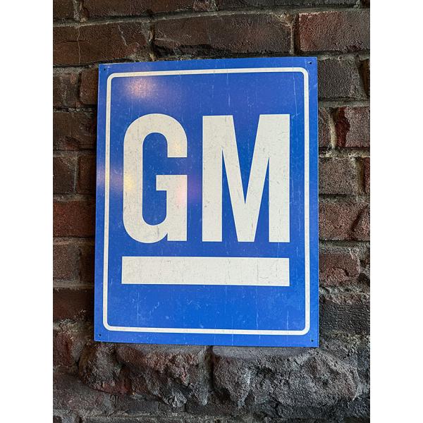 GM　ゼネラルモーターズ　ロゴ　ヴィンテージ　ブリキ看板 ■ アメリカン雑貨 アメリカ雑貨