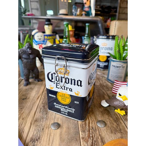 コロナ　キャニスター缶　スクエアタイプ　（ボトルラベル）　コロナビール　■ アメリカン雑貨 アメリカ...
