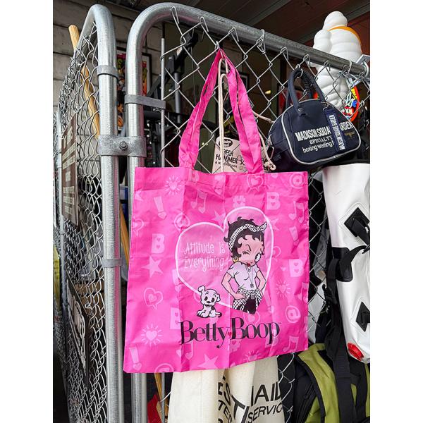 ベティ・ブープ　ポータブルエコバッグ　ミニポーチ付き　（ピンク） ■ アメリカン雑貨 アメリカ雑貨