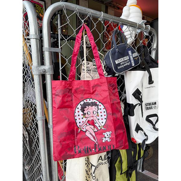 ベティ・ブープ　ポータブルエコバッグ　ミニポーチ付き　（レッド） ■ アメリカン雑貨 アメリカ雑貨
