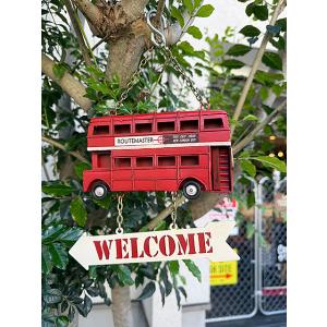 ロンドンバス　ウェルカム　ハンギングサイン ■ アメリカン雑貨 アメリカ雑貨