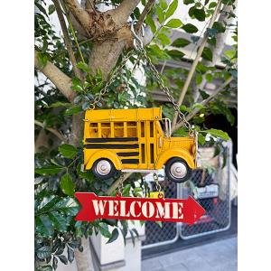 スクールバス　ウェルカム　ハンギングサイン ■ アメリカン雑貨 アメリカ雑貨