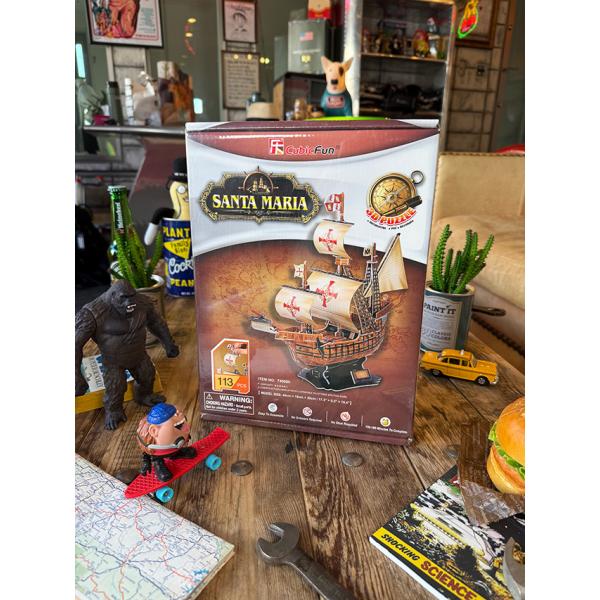 3D立体パズル　サンタマリア号　113ピース　全長44cm　ハサミやノリ不要 ■ アメリカン雑貨 ア...