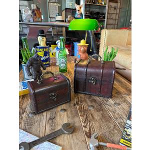 海賊宝箱　アンティークトランクケース　2個セット　（アンティークブラウン） ■ アメリカン雑貨 アメ...