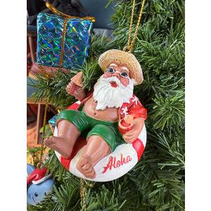 ハワイアン　クリスマスオーナメント　（インナーチューブ・サンタ）　クリスマスツリー　飾り ■ アメリ...