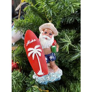 ハワイアン　クリスマスオーナメント　（サーフボード＆サンタ）　クリスマスツリー　飾り ■ アメリカン...