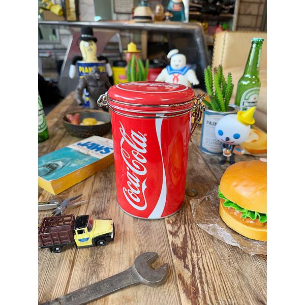 コカ・コーラ　キャニスター缶　ラウンドタイプ　（コーク缶） ■ アメリカン雑貨 アメリカ雑貨