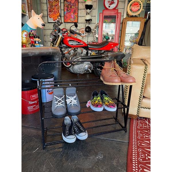 ポストジェネラル　フォルダブル　シューズラック　ハンマートン　（ブラック）　　折り畳み式　靴置き ■...