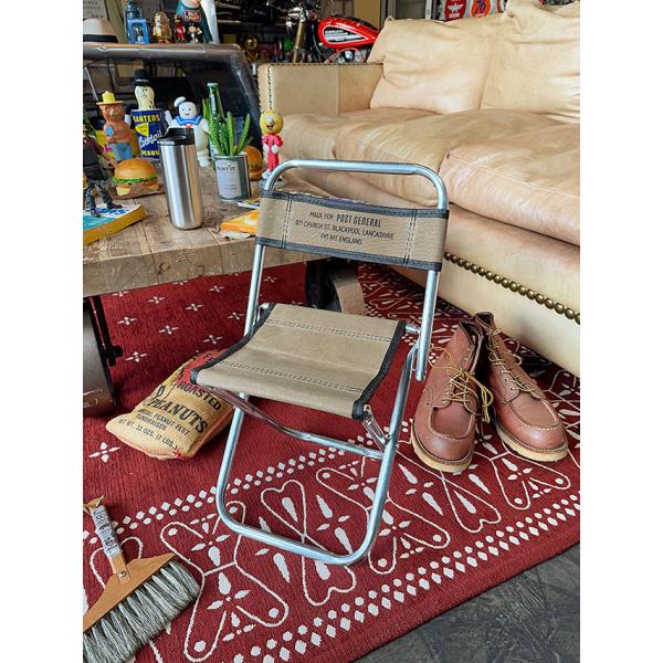 ポストジェネラル　ワックスドキャンバス　フォールディングチェアー　（ブラウン）　折り畳みチェア　折り...