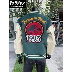 ジョーズ 映画キャラクター アウター メンズ スタジャン ブルーバック