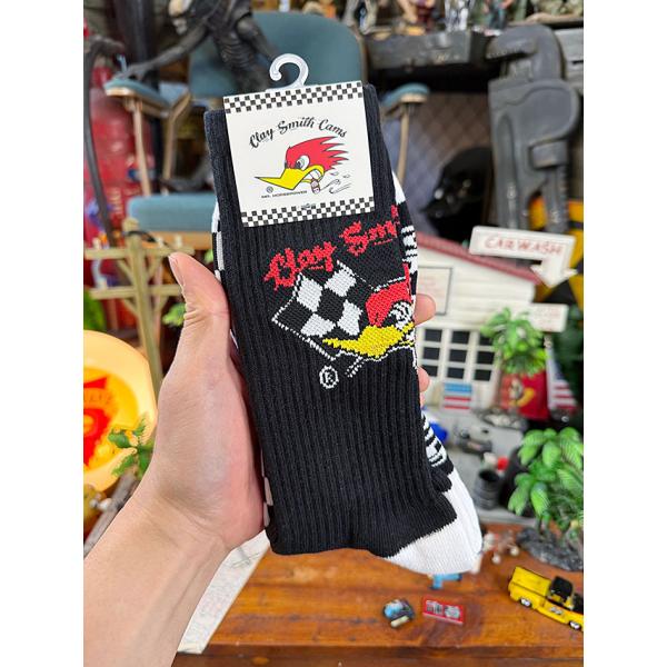 クレイスミス　チェッカー　ソックス　25〜28cm　（ブラック） ■ アメリカン雑貨 アメリカ雑貨