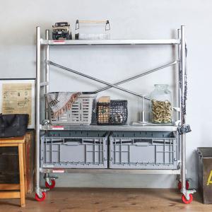 東谷 什器 スチールラック 棚板 木製 ラック 収納棚 4段 レトロ