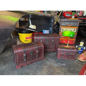 アンティーク調 スーツケース トランク型 ロック機能付 トランク