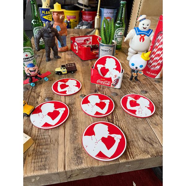 コカ・コーラ　ティンコースター　6枚セット　（シルエット） ■ アメリカン雑貨 アメリカ雑貨