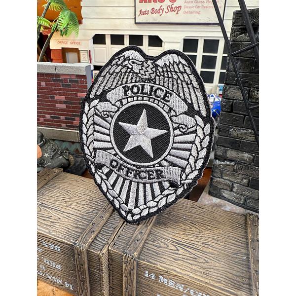 アメリカンポリス　ワッペン　（ポリスバッジ/シルバー） ■ アメリカン雑貨 アメリカ雑貨 　