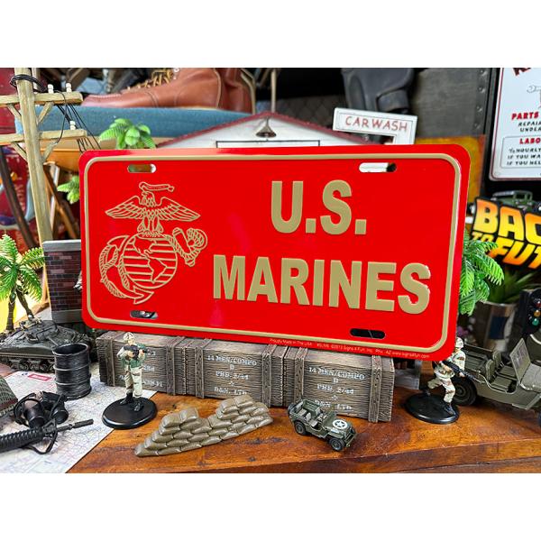 U.S.マリーン　ミリタリーライセンスプレート　（U.S. MARINES） ■ アメリカン雑貨 ア...