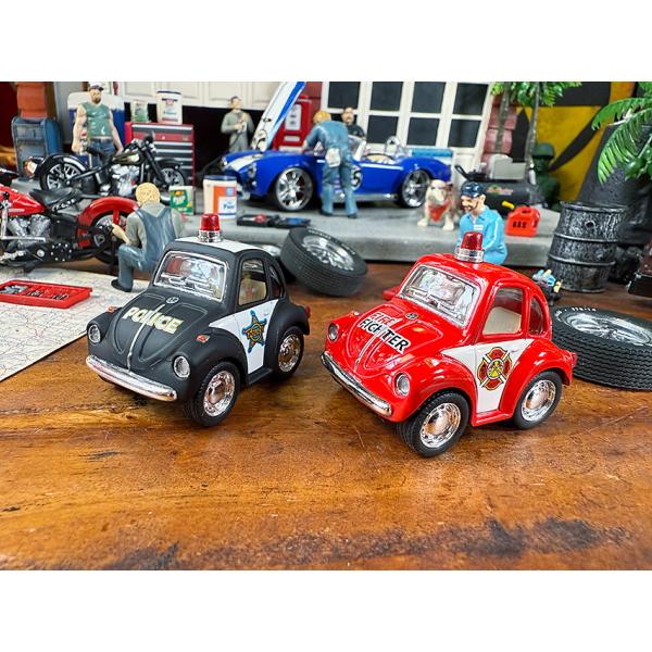 ファニー　クラシックビートル　ポリスカー＆消防車　ダイキャストミニカー　（2台セット） ■ アメリカ...