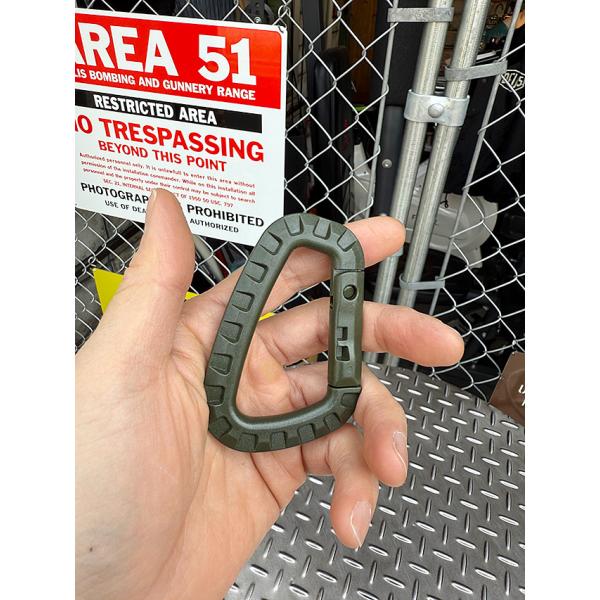 ミリタリー　U.S.タイプ　カラビナフック　Dリング　（オリーブ）　単品 ■ アメリカン雑貨 アメリ...