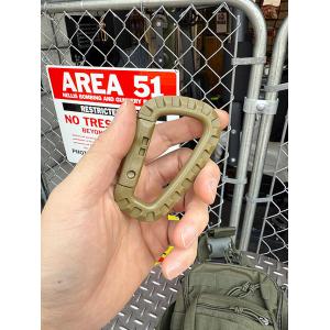 ミリタリー　U.S.タイプ　カラビナフック　Dリング　（コヨーテ）　単品 ■ アメリカン雑貨 アメリカ雑貨