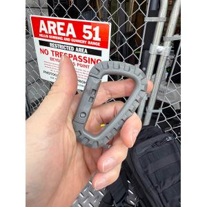 ミリタリー　U.S.タイプ　カラビナフック　Dリング　（グレー）　単品 ■ アメリカン雑貨 アメリカ雑貨
