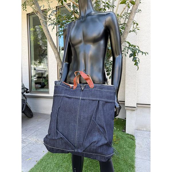 マストロ　デニム　ヘルメットバッグ　岡山産デニム　（インデイゴリジッド）　MADE IN JAPAN...