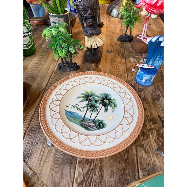 ハワイアン　パームツリー　プレート　お皿　丸皿　ヤシの木 ■ アメリカン雑貨 アメリカ雑貨