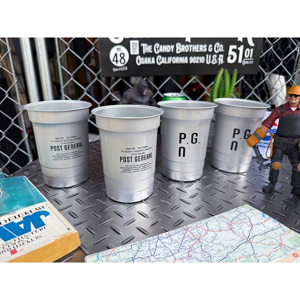ポストジェネラル　リサイクル　アルミナムカップ　4個セット　（シルバー）　600ml　アルミ製　わず...