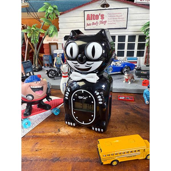 目玉がキョロキョロ動く！　キットキャット　デジタルアラームクロック　（クラシックブラック）　MADE...