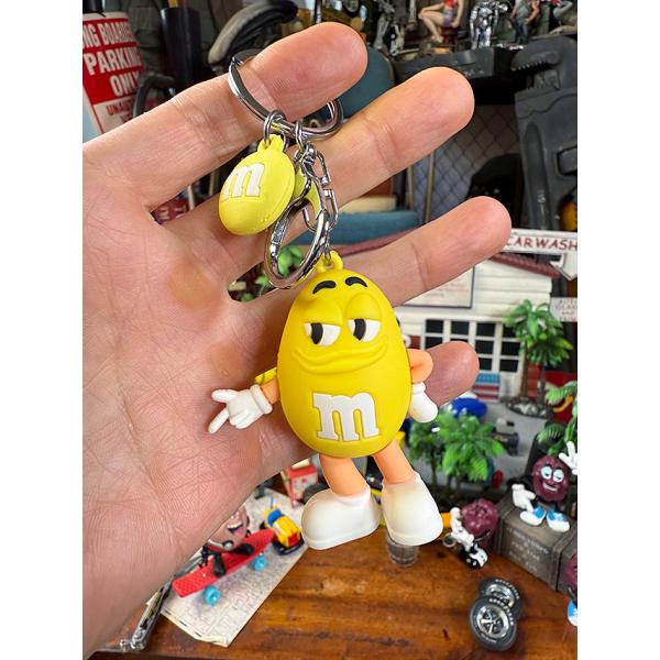 M&amp;M's　PVCフィギュア　キーホルダー　（イエロー） ■ アメリカン雑貨 アメリカ雑貨