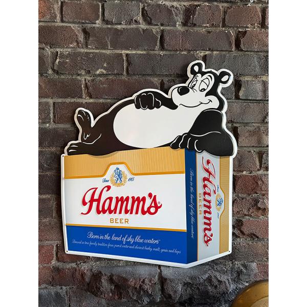 ド迫力！特大サイズ看板　ハムズビール　ハムズベアー　　ビッグサイズサイン　エンボスティンサイン ■ ...