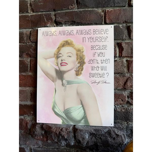 マリリン・モンロー　ブリキ看板　（Believe in Yourself） ■ アメリカン雑貨 アメ...