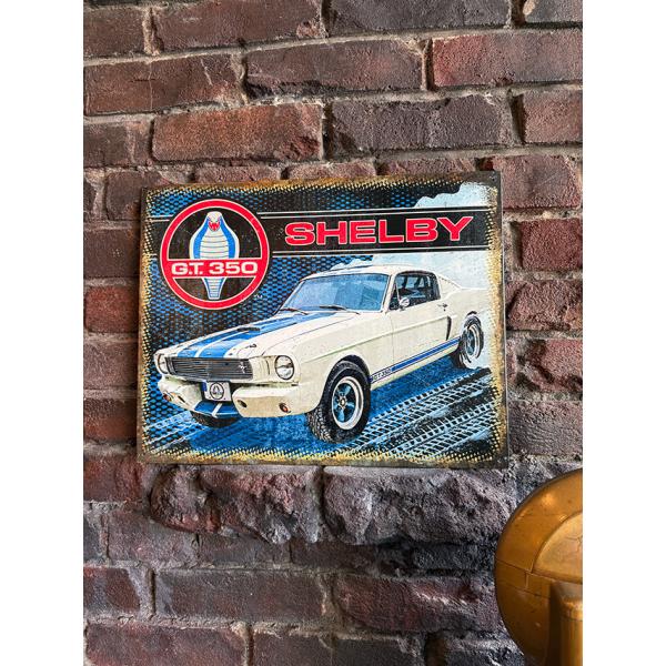 シェルビーGT350　ブリキ看板　キャロル・シェルビー ■ アメリカン雑貨 アメリカ雑貨