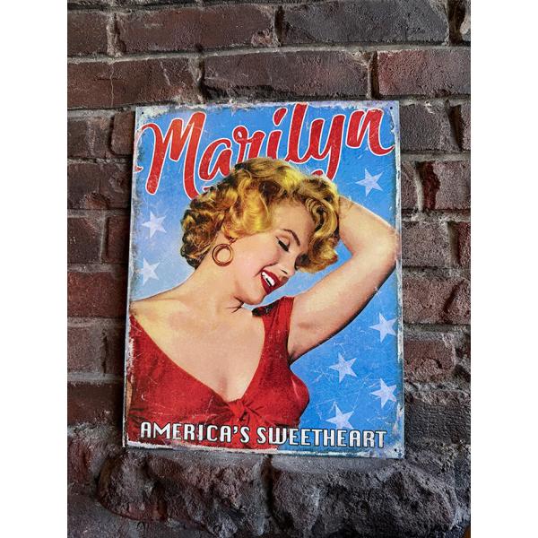 マリリン・モンロー　ブリキ看板　（アメリカンスイートハート） ■ アメリカン雑貨 アメリカ雑貨