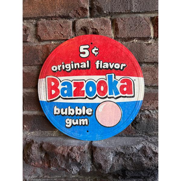 バズーカ　バブルガム　ラウンド型　ブリキ看板 ■ アメリカン雑貨 アメリカ雑貨