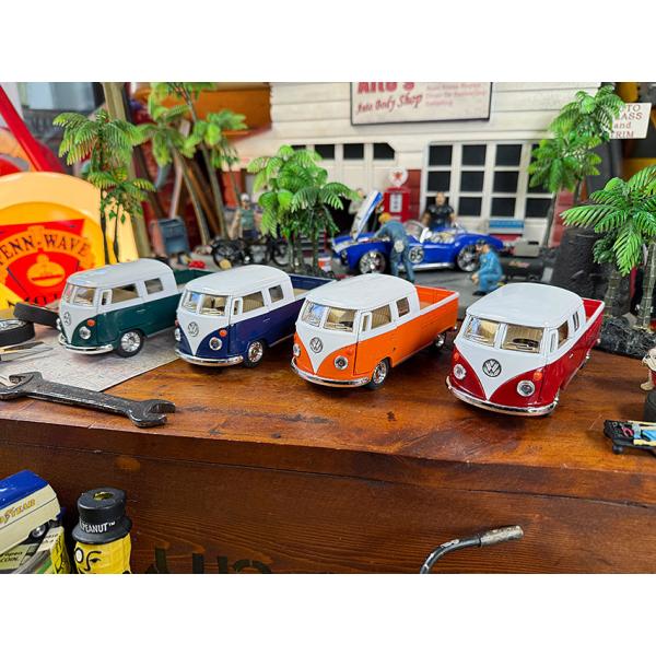 1963年　フォルクス・ワーゲン　ピックアップ　ダブルキャブ　ミニカー　1/34スケール　（4台セッ...