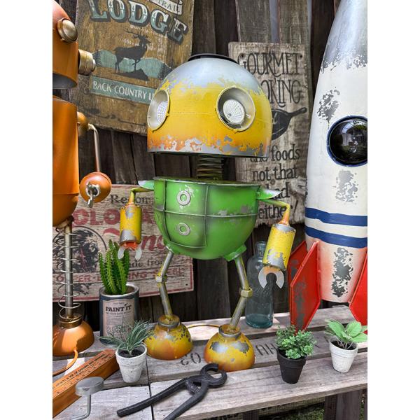 ジャンクヤード　ブリキロボット　ガーデンオブジェ　ソーラーライト付き　（1号機）　単品 ■ アメリカ...