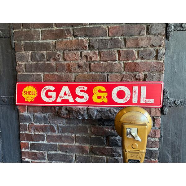 シェル　ガス＆オイル　エンボス　ティンサイン　ブリキ看板 ■ アメリカン雑貨 アメリカ雑貨