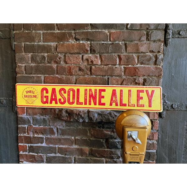 シェル　ガソリンアレイ　ストリートサイン　エンボス　ティンサイン　ブリキ看板 ■ アメリカン雑貨 ア...